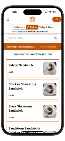 Zam-Zam Middle Eastern App screenshot