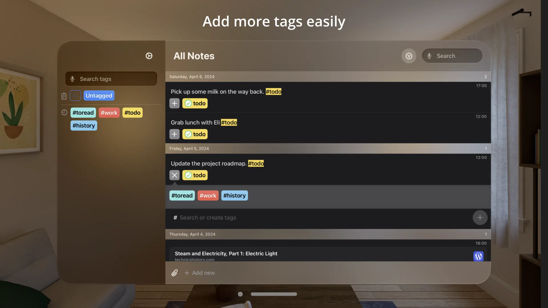 HashTagNotes: message yourself screenshot 6