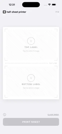 Half-Page Label Printer iPhone Screenshot 4