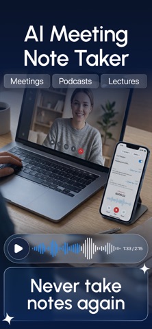 AI Note Taker & Speech to Text iPhone screenshot