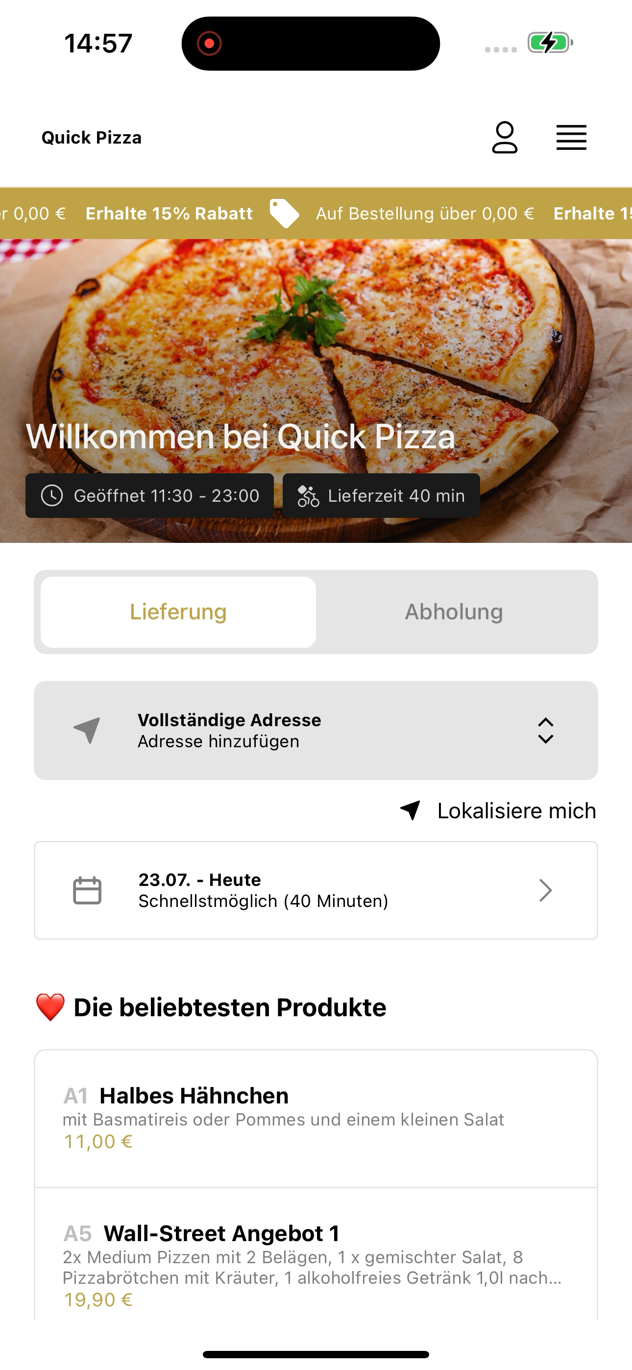 Quick Pizza DE screenshot 6