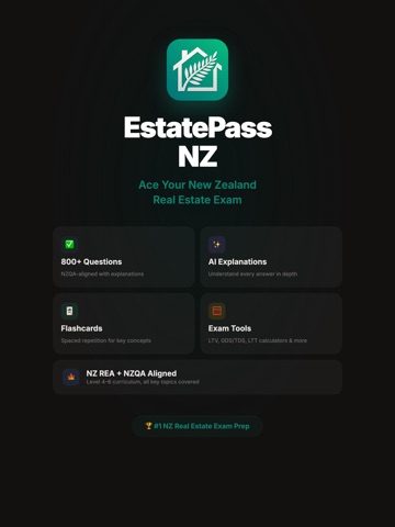 REA Exam - NZ Real Estate Prep iPad screenshot