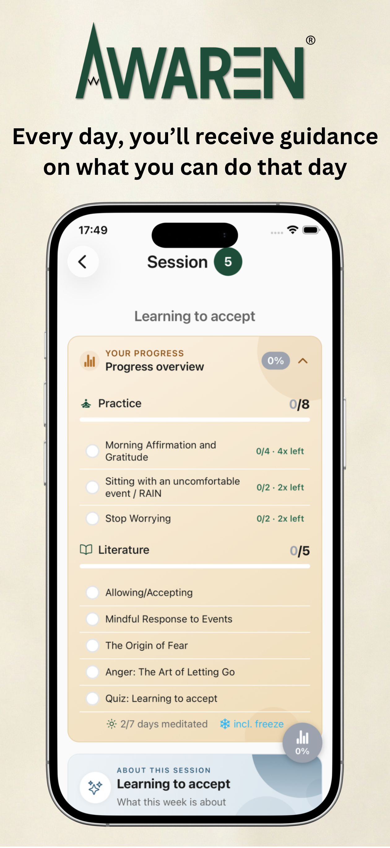Awaren: Mindfulness MBSR screenshot 9