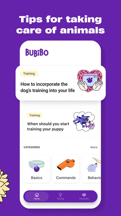 Bubibo: care and training