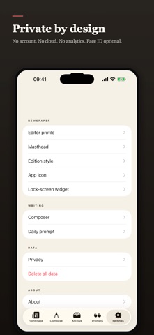 The Daily Me: Private Journal iPhone screenshot
