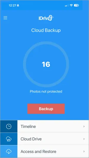 IDrive Online Backup screenshot 1