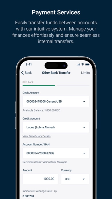 Vision Bank Mobile App Screenshot