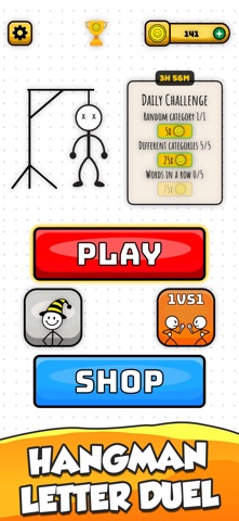 Hangman - Letter Duel iPhone screenshot
