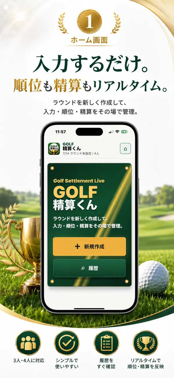 Screenshot #1 pour ゴルフ精算くん