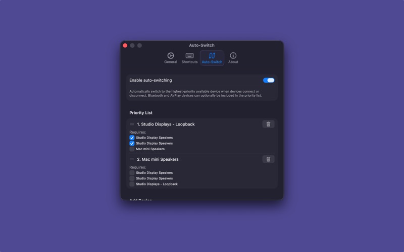 Audio Switchboard screenshot
