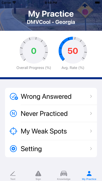 Georgia Driving Test - DMVCool Screenshot