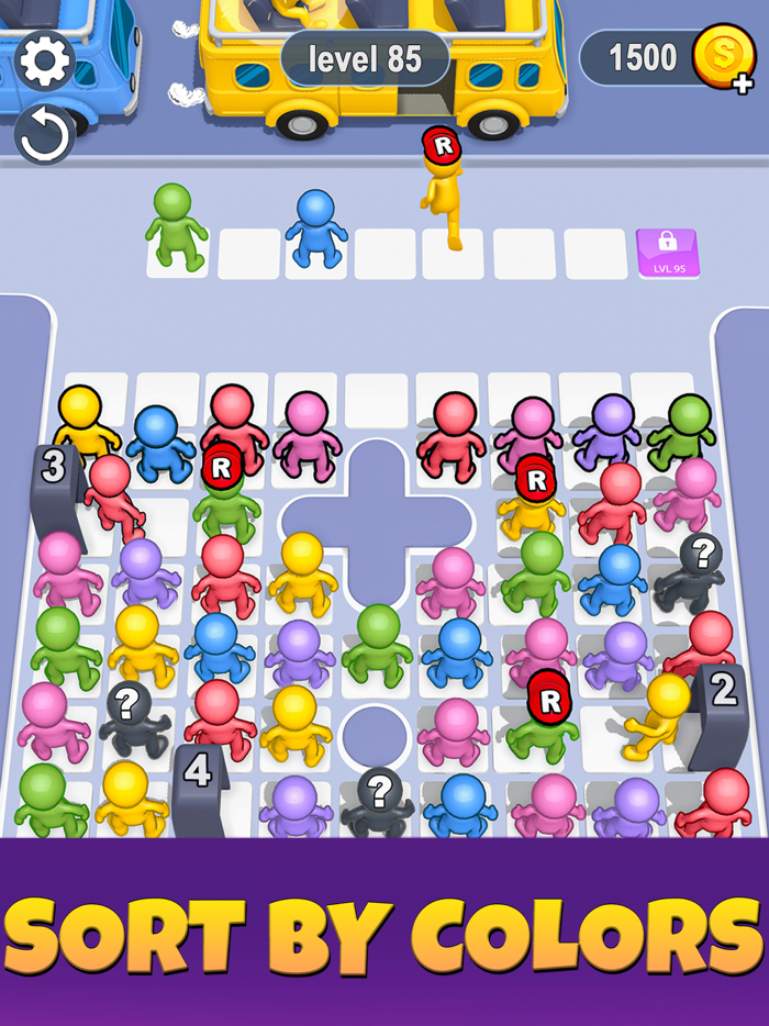 公車 果醬 3d 顏色 種類 遊戲 Bus Jam Game