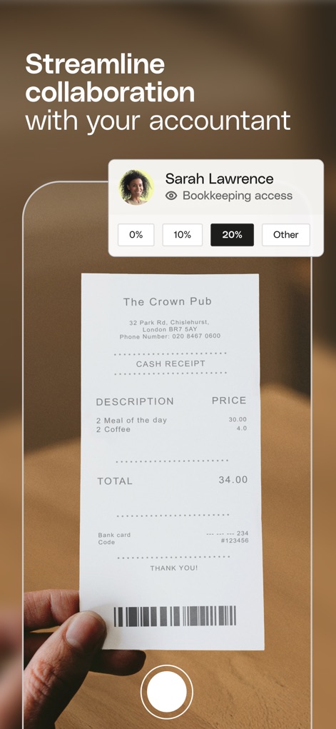 Qonto - Business Finance App - A ferramenta facilita a digitalização de recibos e a colaboração com o contador, que tem acesso compartilhado e pode gerenciar facilmente as alíquotas de IVA.