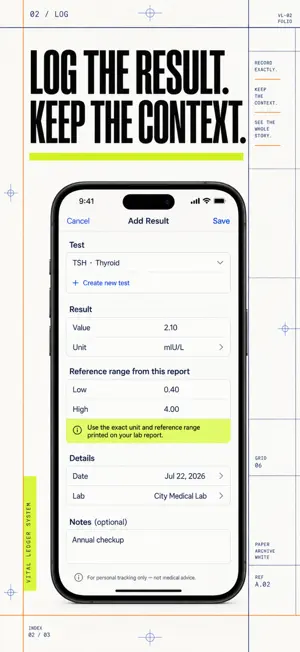 Blood Test Tracker: Lab Log screenshot 2