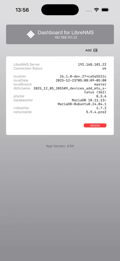 Dashboard for LibreNMS screenshot 1