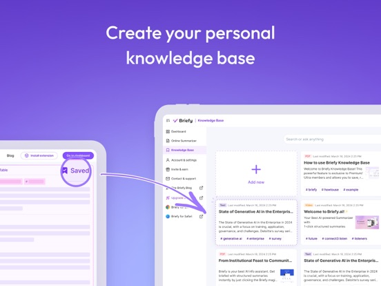 Briefy - AI summary on Safari iPad screenshot 7 - Productivity app