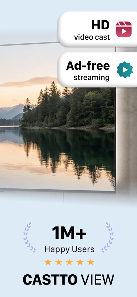 Castto: TV Cast, Screen Share - The app delivers a superior viewing experience, highlighted by its support for HD video casting and the promise of completely ad-free streaming.