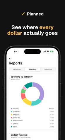 Budget & Bill Planner: Planned screenshot