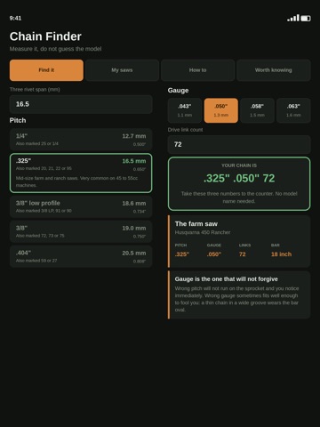 Chainsaw Chain Finder iPad screenshot