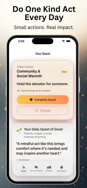 KindQuest: Daily positive acts screenshot 1