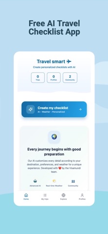 AI Travel Checklist Screenshot 1 of 4