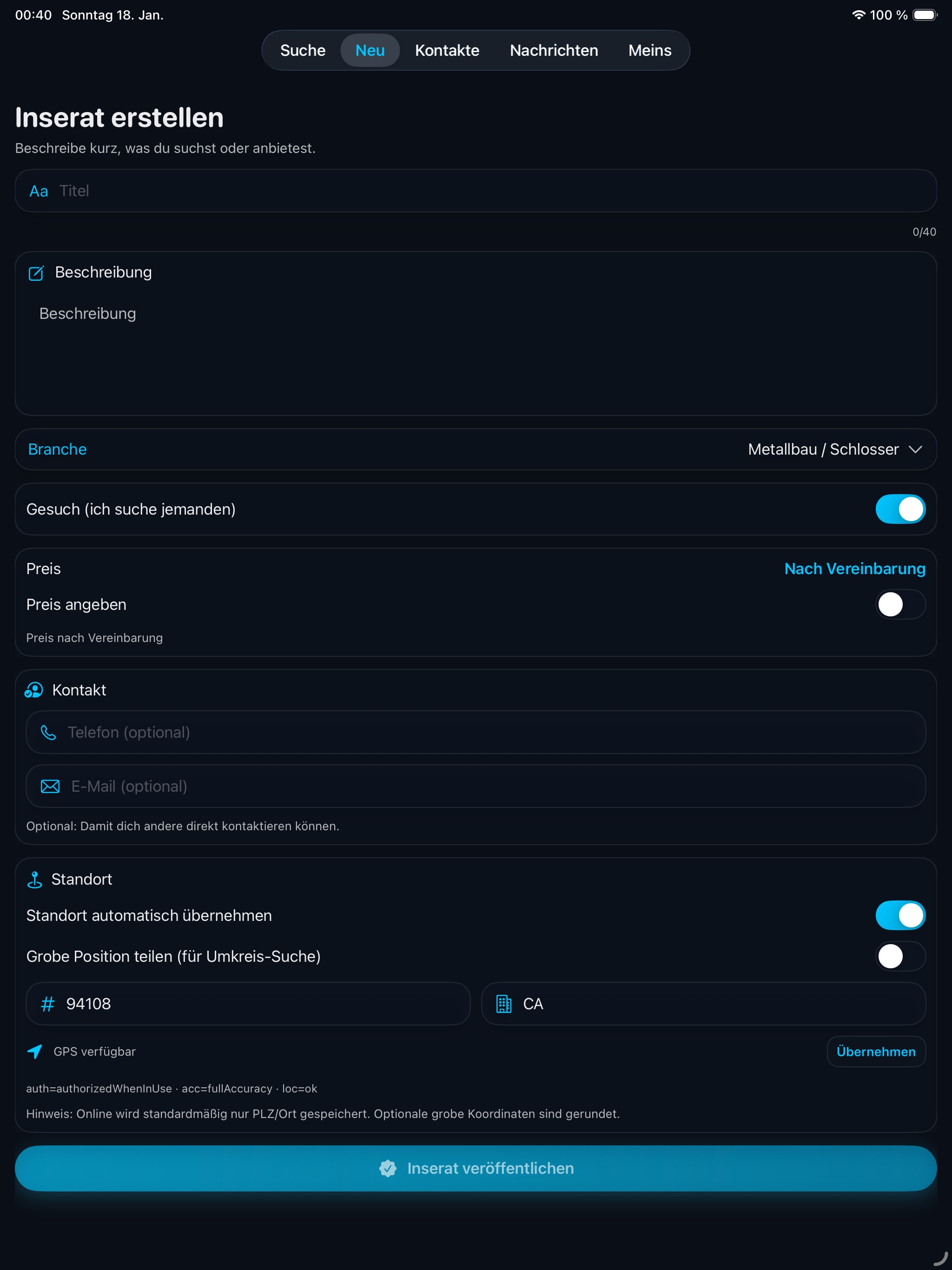 SubWerk - Gewerbe Marktplatz Screenshot