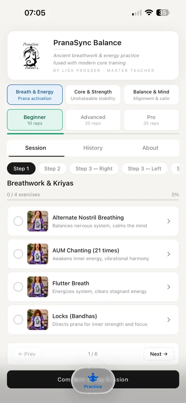 Screenshot #1 pour PranaSync Balance Pro