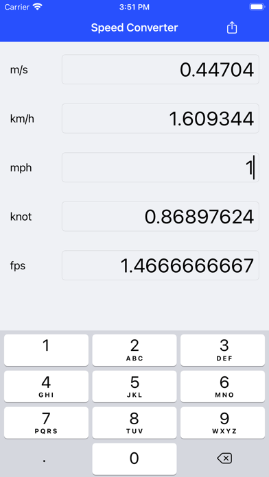 Screenshot #1 pour Speed Converter