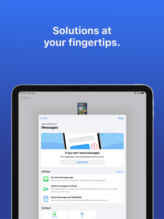 Apple Support Screenshot