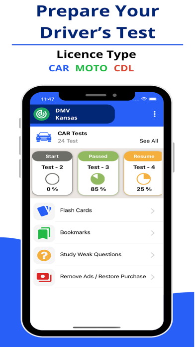 Kansas DMV Permit Test Prep Screenshot