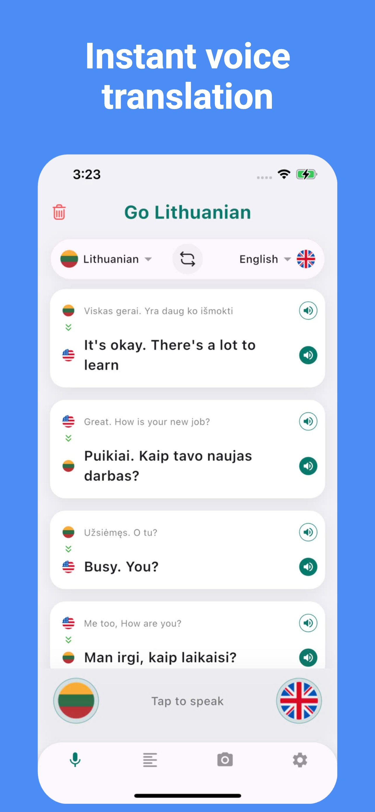 Lithuanian Translator: Voice screenshot 2