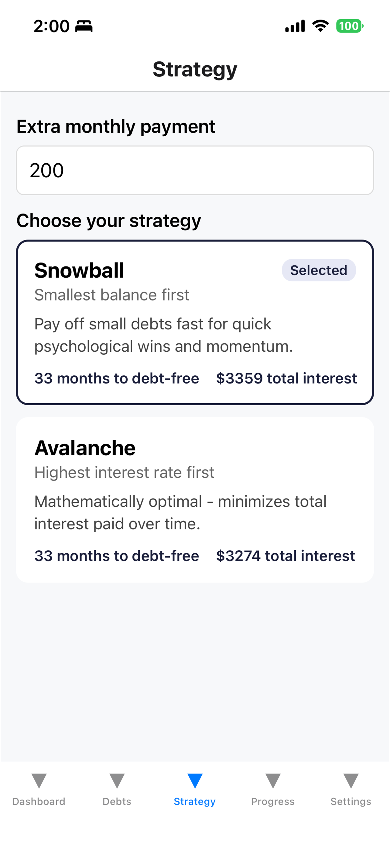 Debt Free Date: Snowball screenshot 3