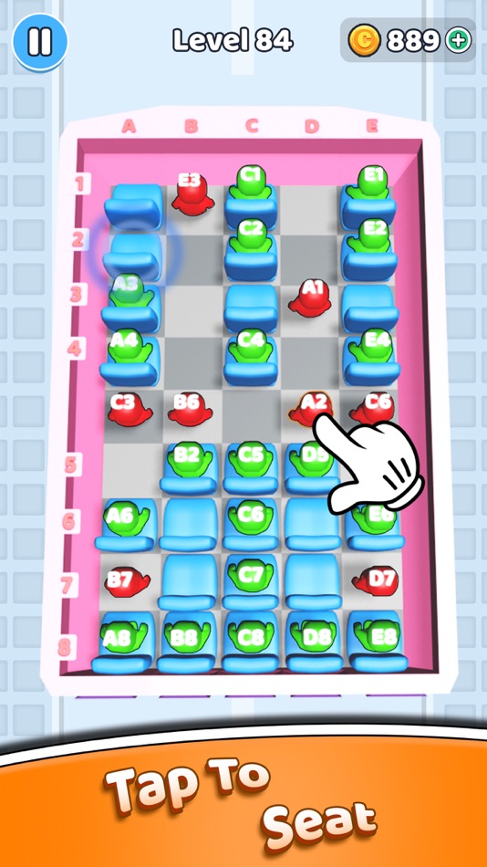 #4. Bus Seat Jam 3D - Sorting Game (iOS) By: Hiren Gabani