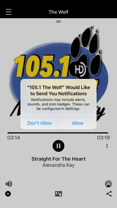 105.1 The Wolf iPhone screenshot 1 - Entertainment app