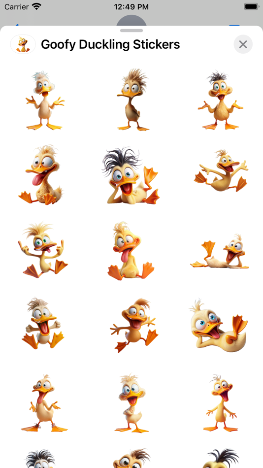 #1. Goofy Duckling Stickers (iOS) Podle: Paul Scott