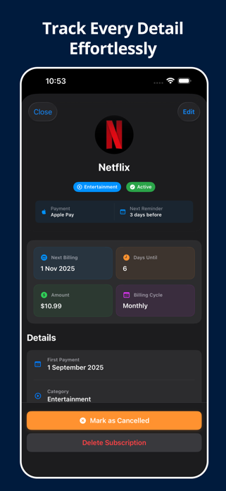 Subscription Manager: SubTrack Screenshot 4 of 10