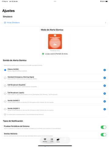 SASNO - Alerta Sísmica iPad screenshot 4