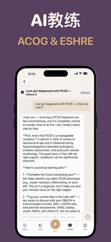 Cysta AI: PCOS Tracker screenshot