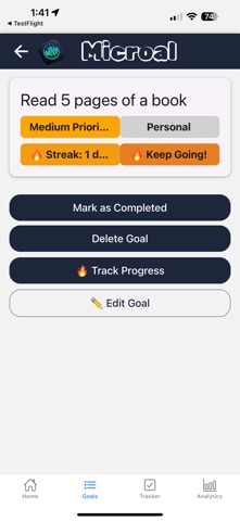 Microal: Goal & Habit Coach screenshot