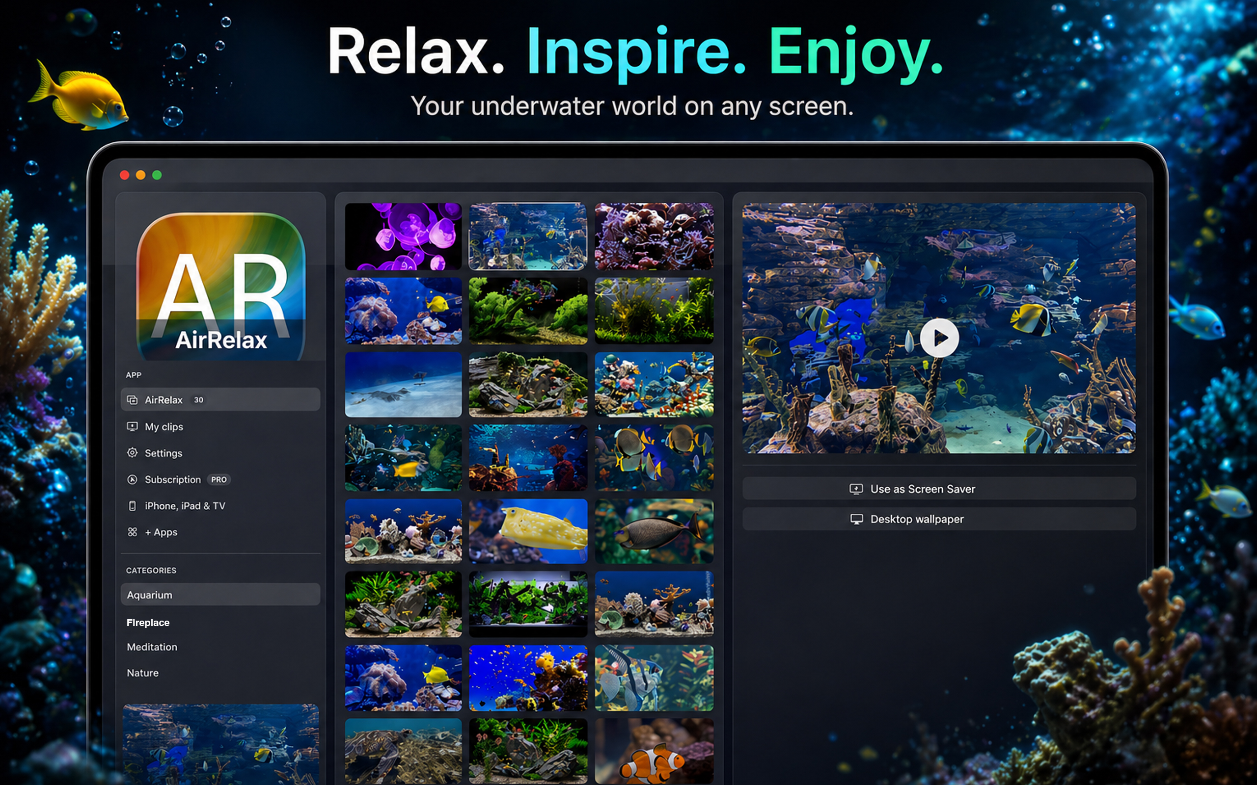 Aquariums Fireplaces AIR RELAX screenshot 13