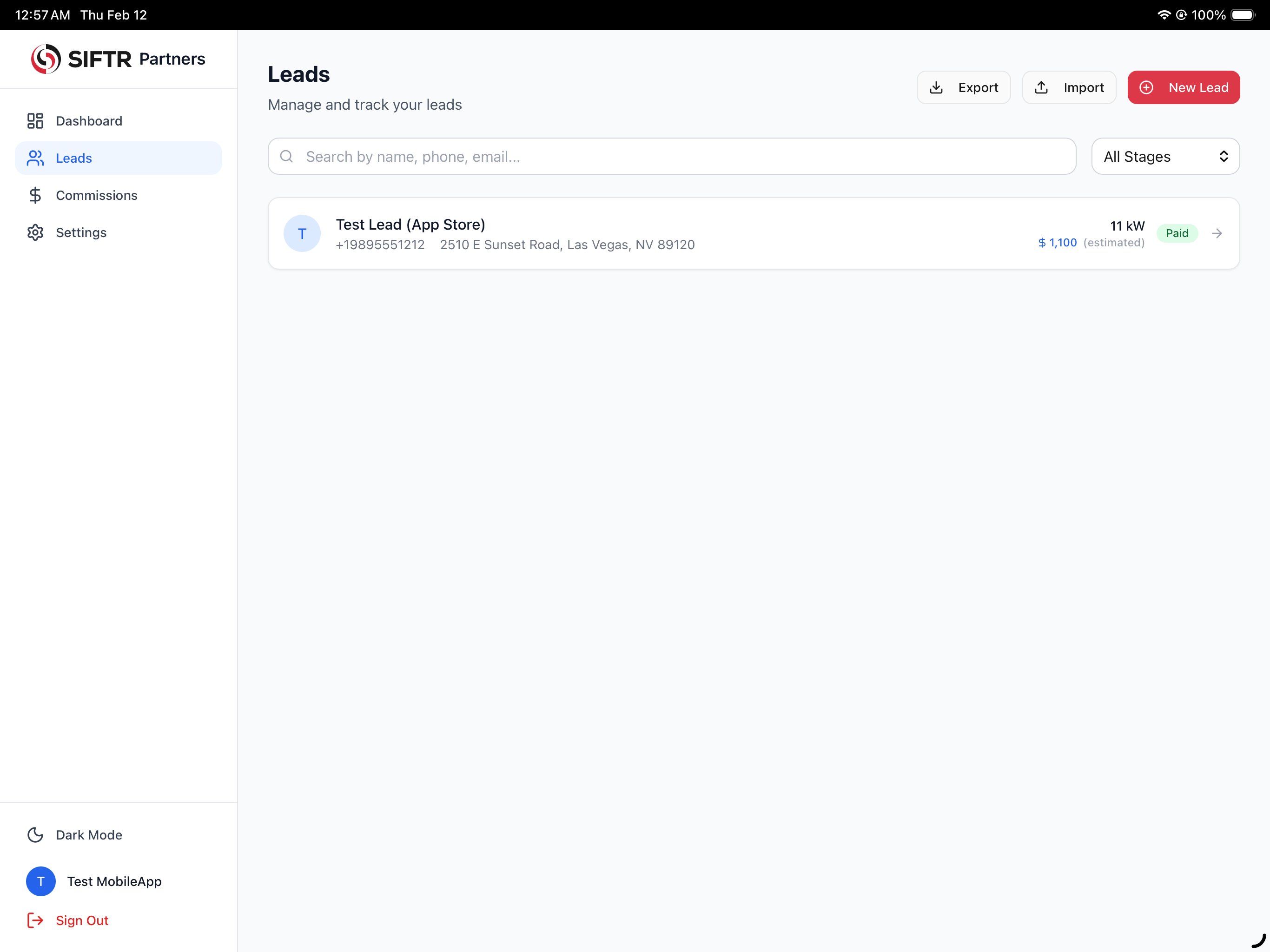 SIFTRs Partner Portal screenshot 14