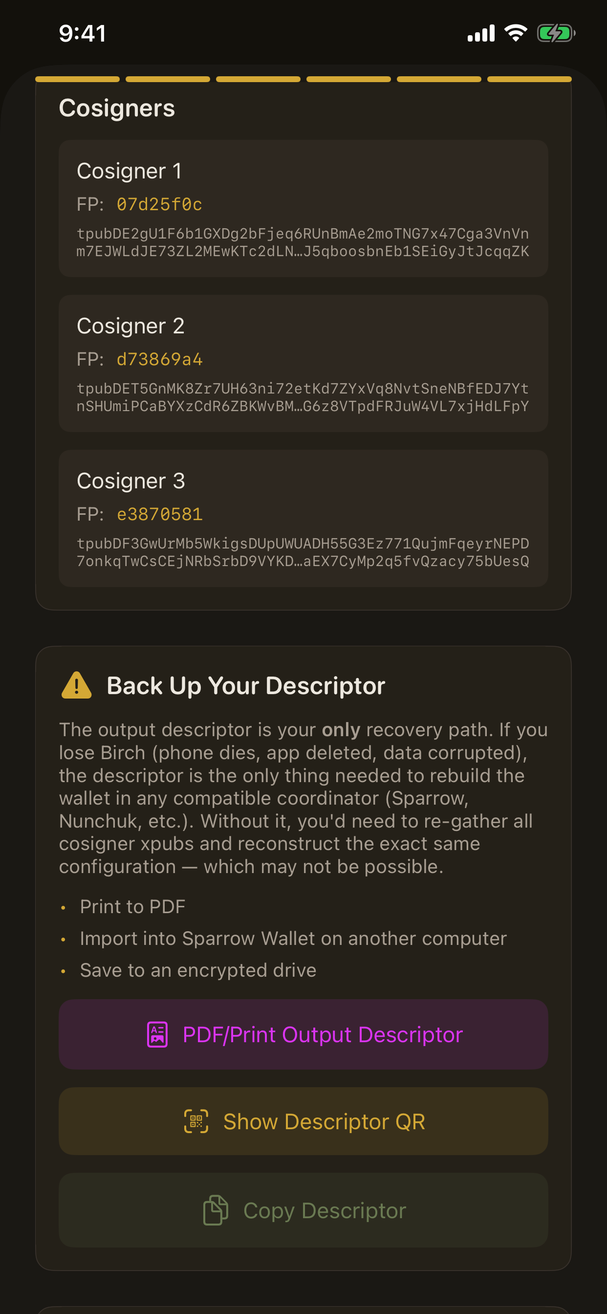Birch Wallet: Bitcoin Multisig screenshot 8