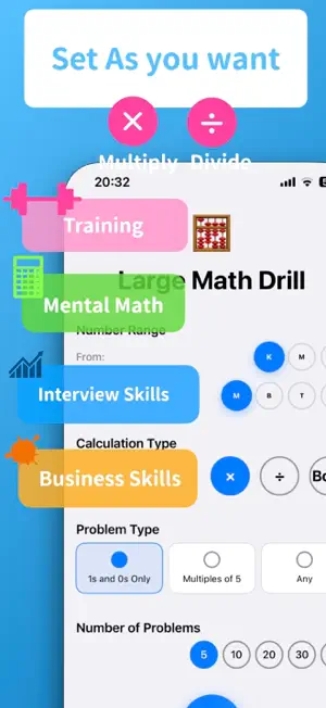Large Math Drill - Mental Math screenshot 2