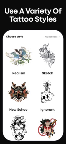 Ink Show - AI Tattoo Designer iPhone screenshot