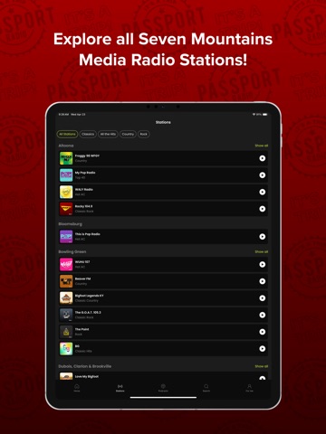Passport Radio PA iPad screenshot