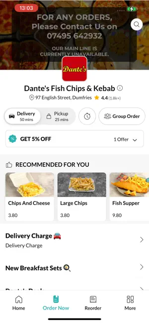 Dante's Fish Chips & Kebab screenshot 2