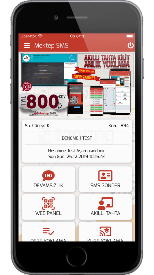 #1. Mektep SMS (iOS) De: CUNEYT KARABEKIROGLU