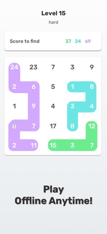 Path Score: Math Puzzle iPhone screenshot