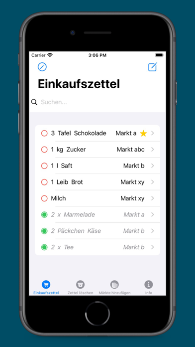 Einkaufszettel zum abhaken Screenshot