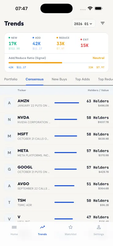 Whalex: Insider & 13F Tracker screenshot 5 of 6
